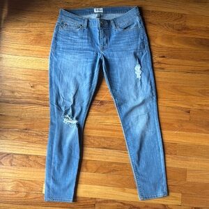 Hudson Jeans Blue Skinny Denim with Distressed Details